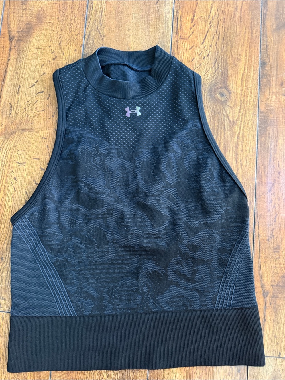Under Armour Black High-Neck Sleeveless Athletic Tank